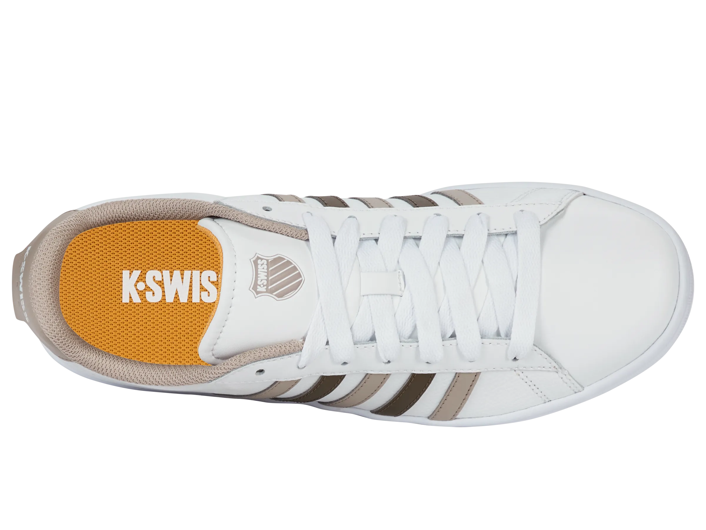 04413-986-M | COURT TIEBREAK II | WHITE/TAUPE/TEAK/JURASSIC GOLD