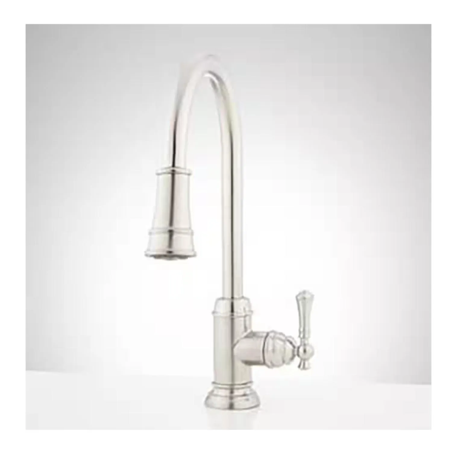 448172 Amberley Single Handle Pull Down Kitchen Faucet in Stainless Steel 16.94 in