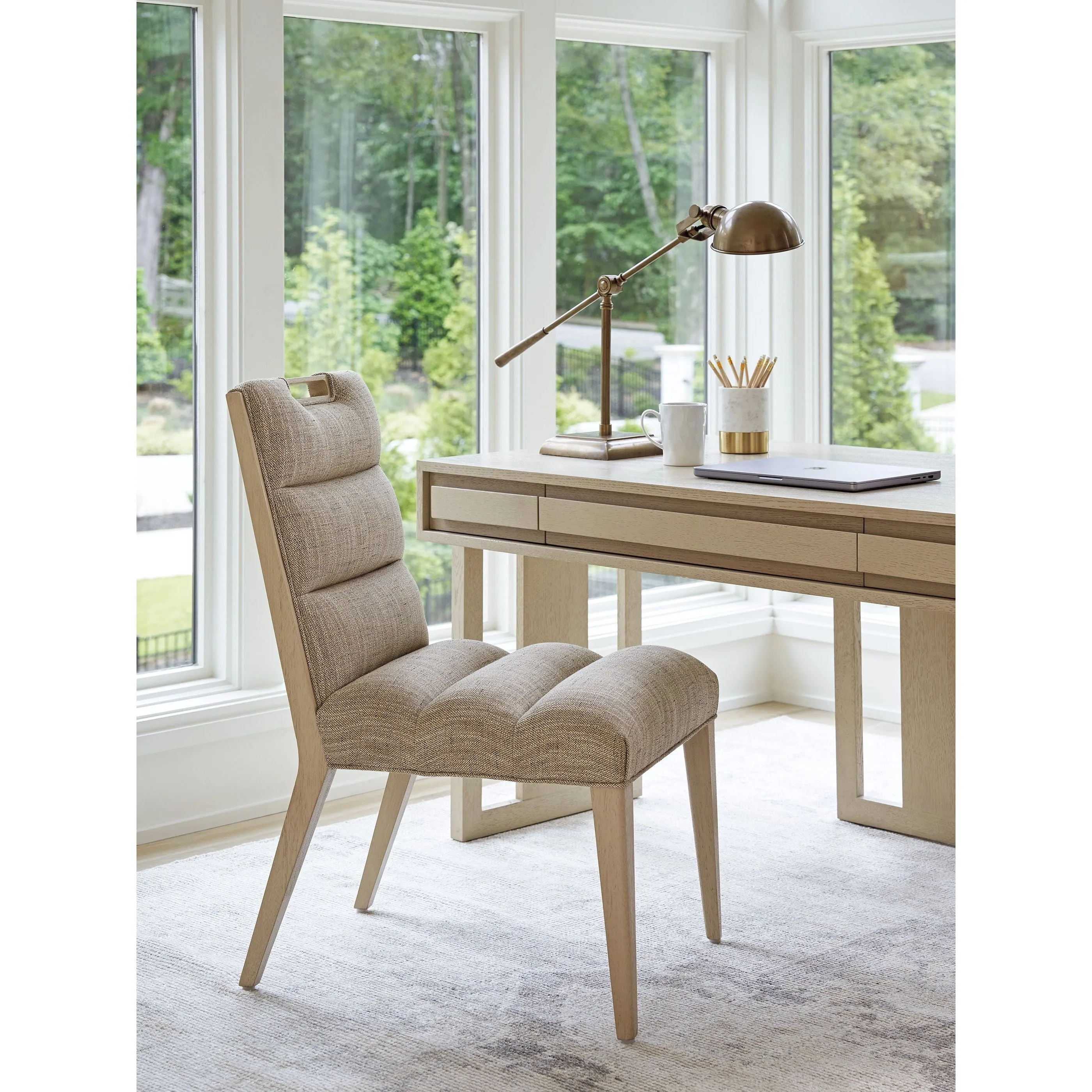 Aiden Channeled Upholstered Side Chair T - Sand Drift