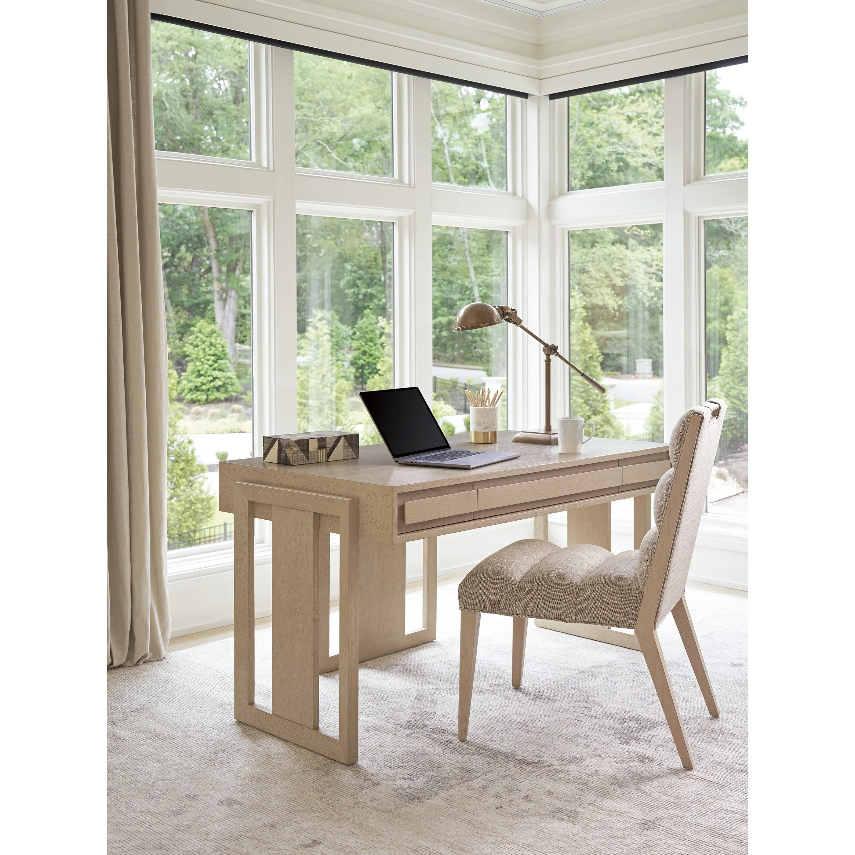 Aiden Channeled Upholstered Side Chair T - Sand Drift