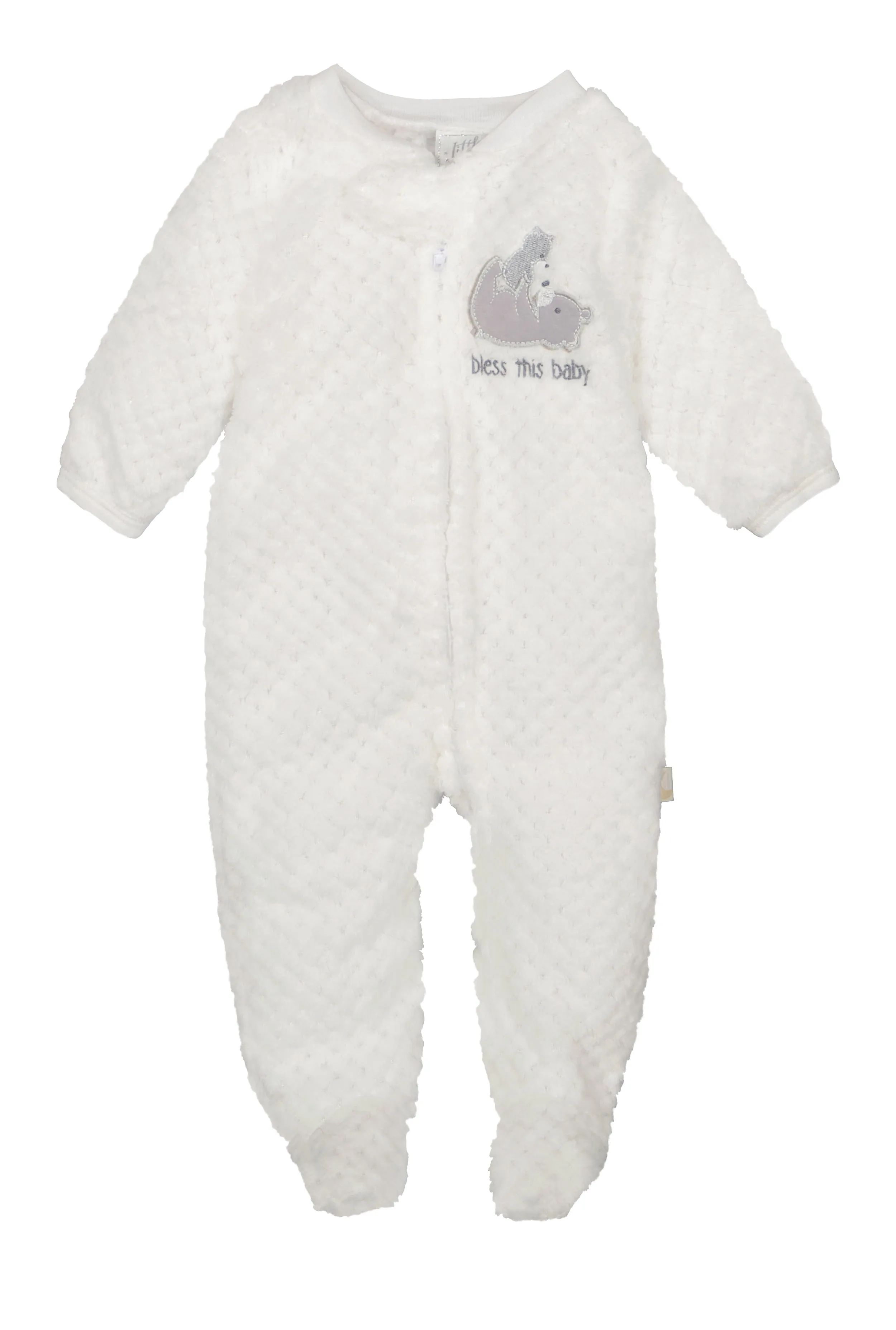 Baby Boys 0-9M Bless This Baby Footed Jumpsuit