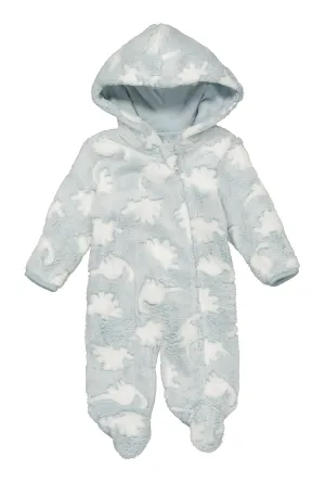 Baby Boys 0-9M Dino Print Hooded Footed Jumpsuit