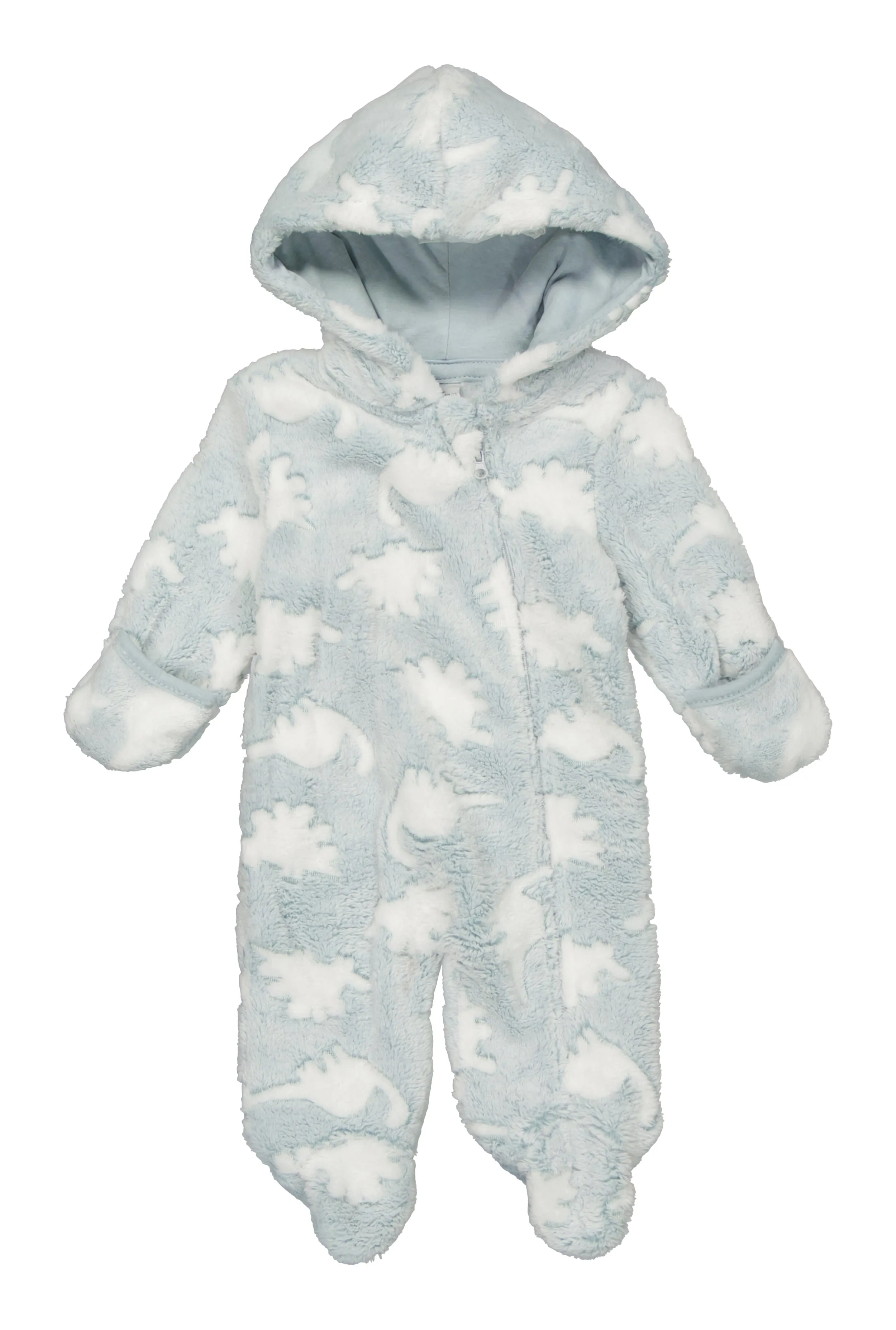 Baby Boys 0-9M Dino Print Hooded Footed Jumpsuit