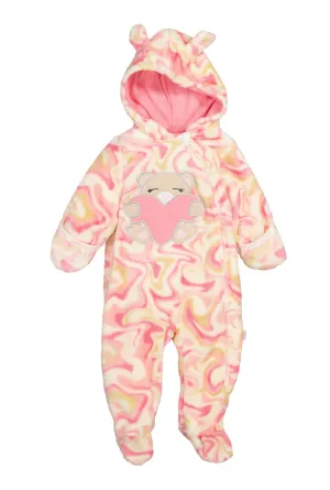 Baby Girls 0-9M Graphic Swirl Print Footed Jumpsuit