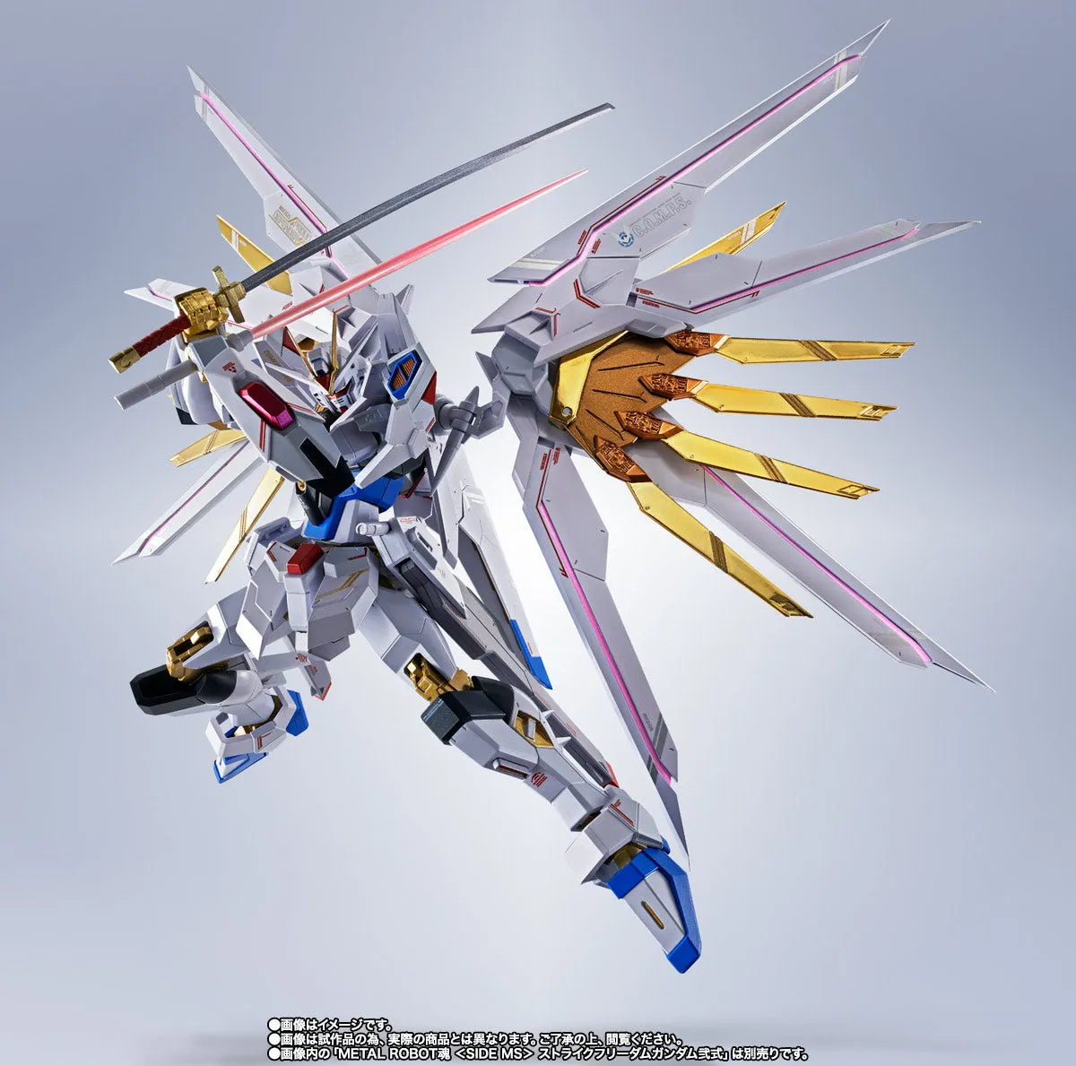 Bandai Metal Robot Spirits Gundam Seed Freedom MDE262S Proud Defender and Effect Parts Action Figure (Japan Ver.)