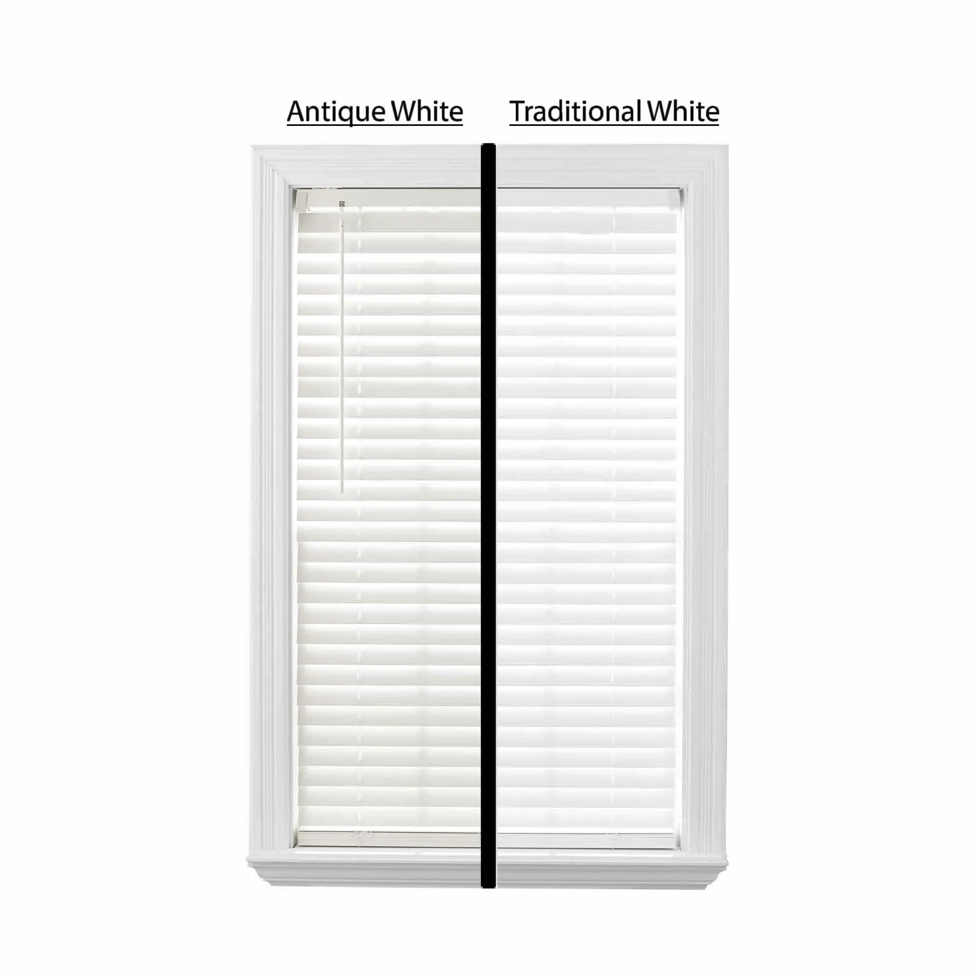 Better Homes & Gardens BH47-064-099-24 2" Cordless Faux Wood Horizontal Blinds, Antique White, 29" W x 64" L