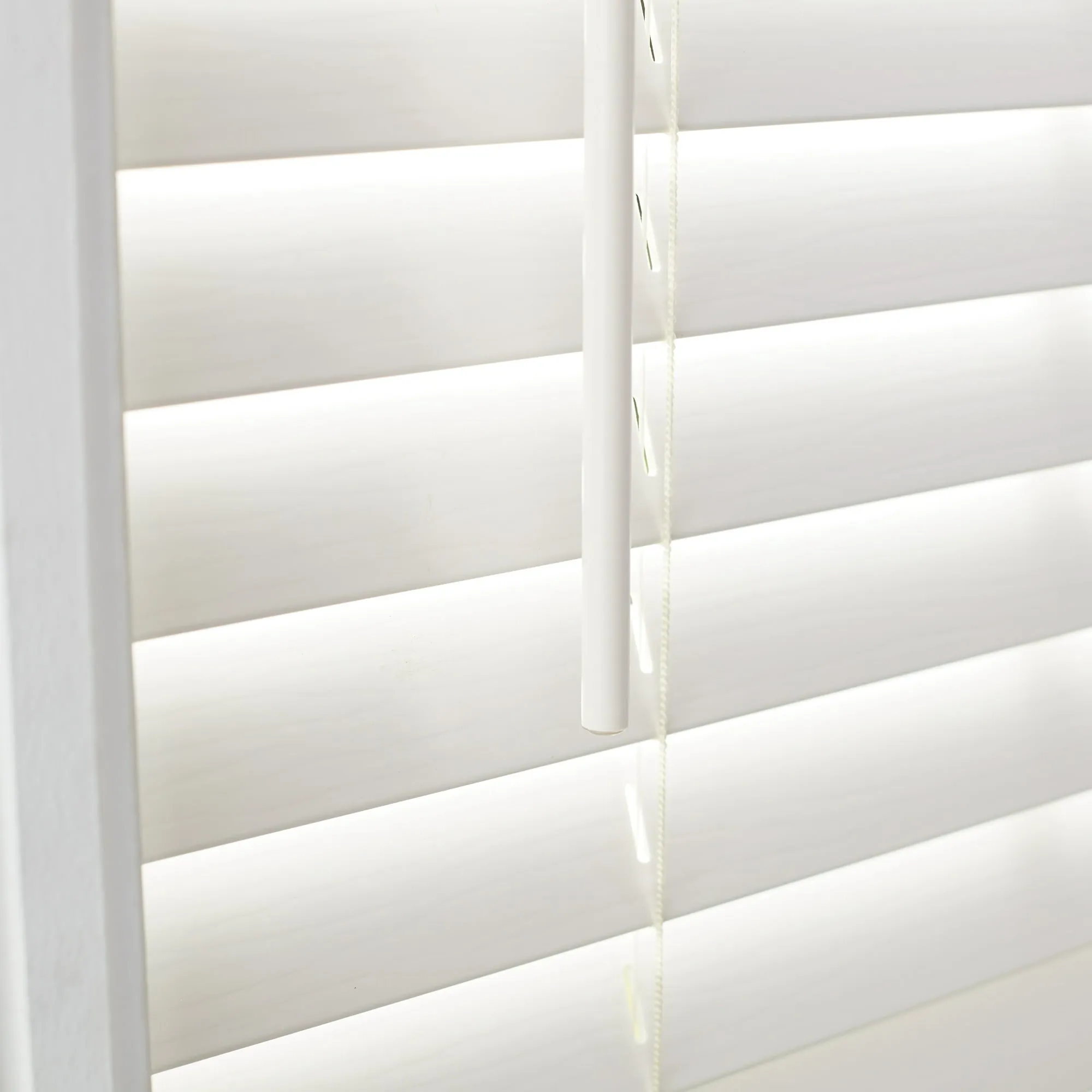 Better Homes & Gardens BH47-064-099-24 2" Cordless Faux Wood Horizontal Blinds, Antique White, 29" W x 64" L