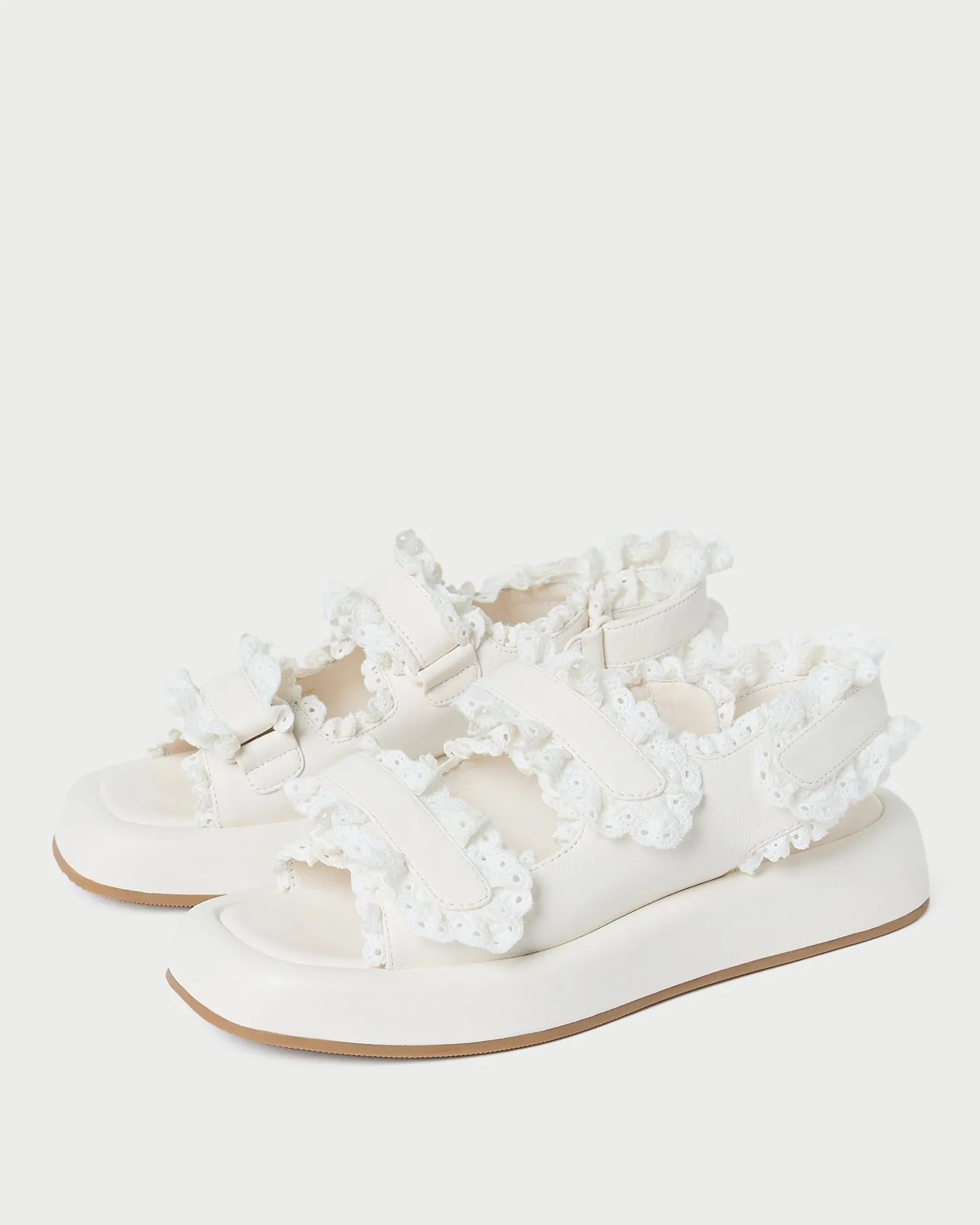 Blaise White Leather Platform Sandal