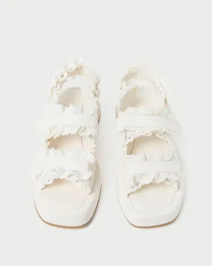 Blaise White Leather Platform Sandal