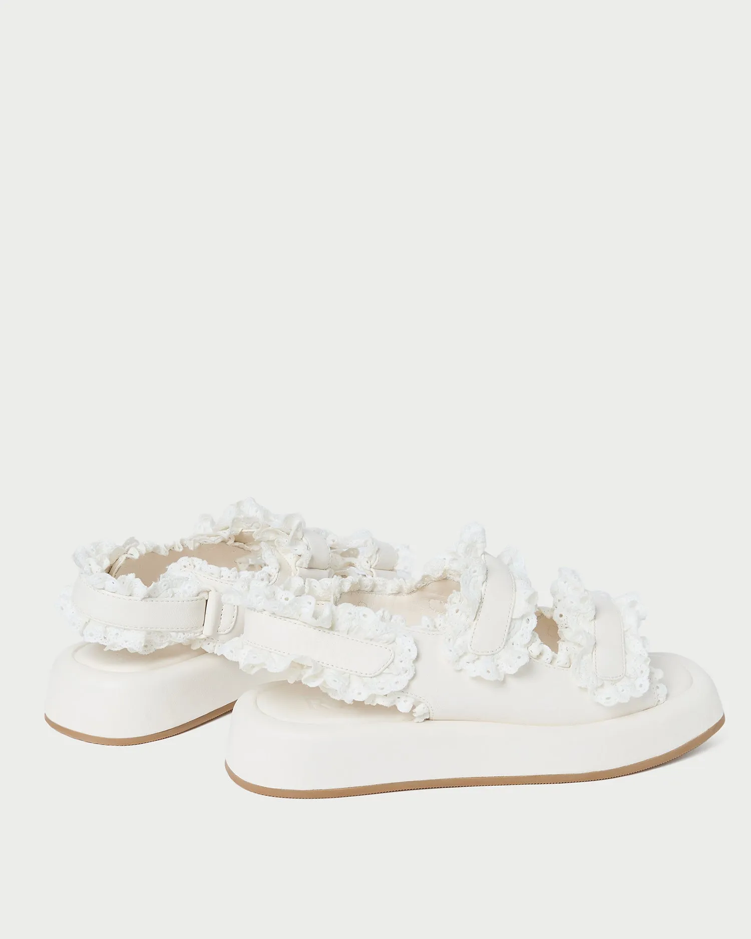 Blaise White Leather Platform Sandal