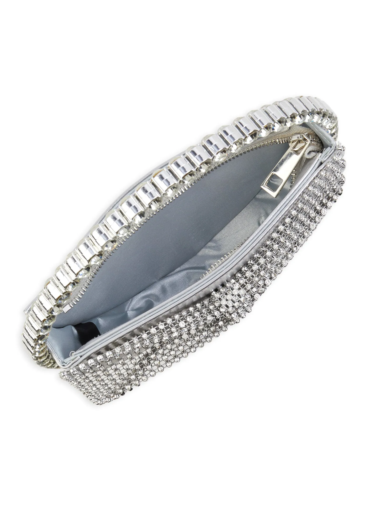 Bow Detail Rhinestone Handle Clutch