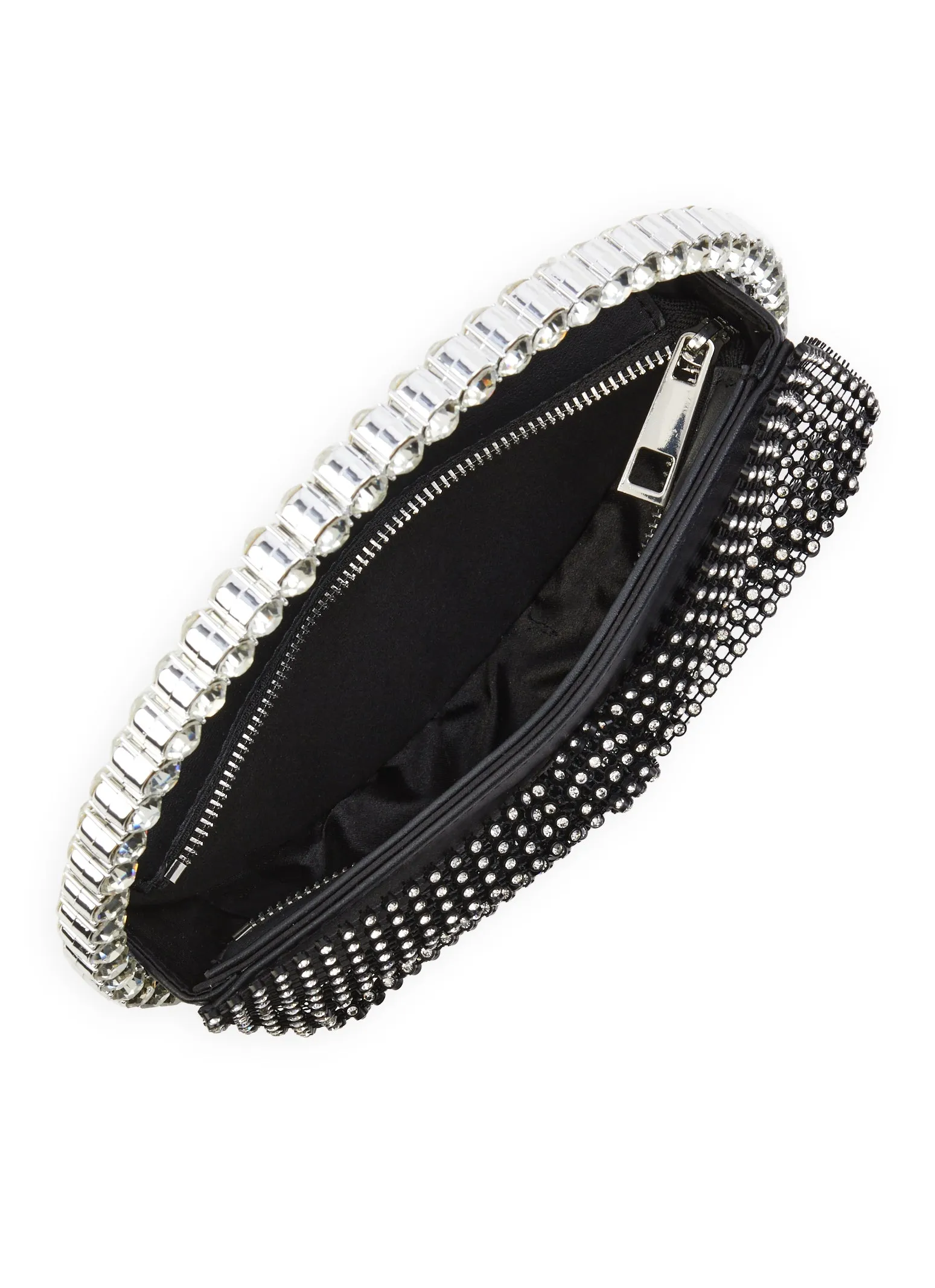Bow Detail Rhinestone Handle Clutch