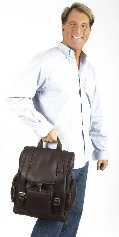 Claire Chase Portofino Large Leather Laptop Backpack