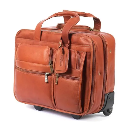 Claire Chase Rolling Leather Computer Brief Assorted Colors