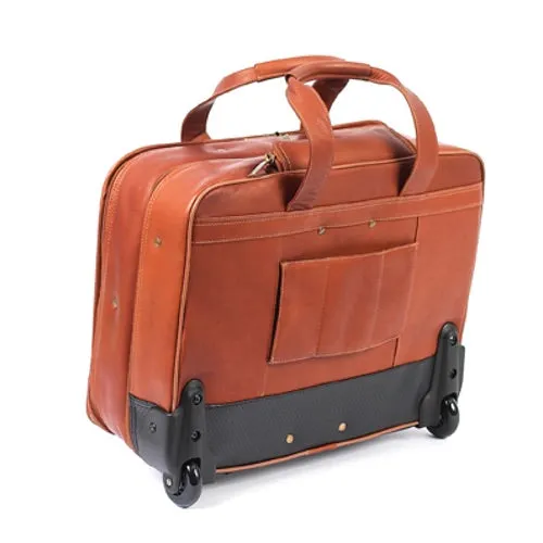 Claire Chase Rolling Leather Computer Brief Assorted Colors