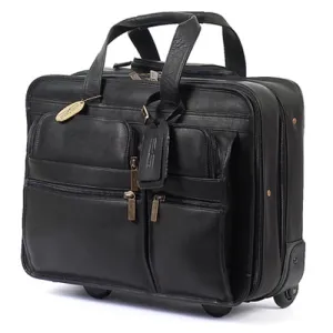Claire Chase Rolling Leather Computer Brief Assorted Colors