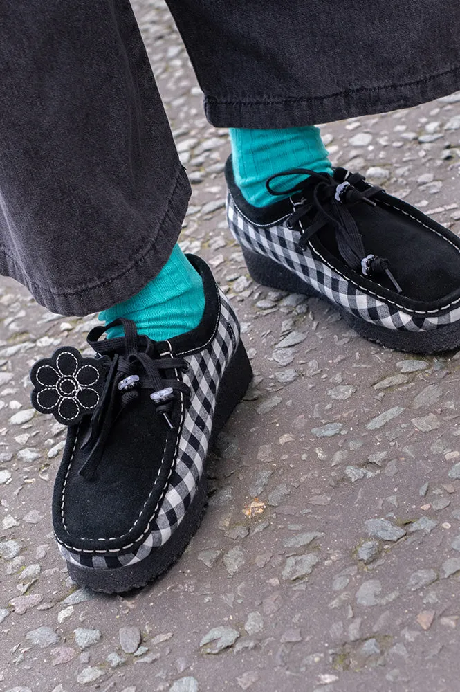 Clarks Wallabee Black and White Gigham
