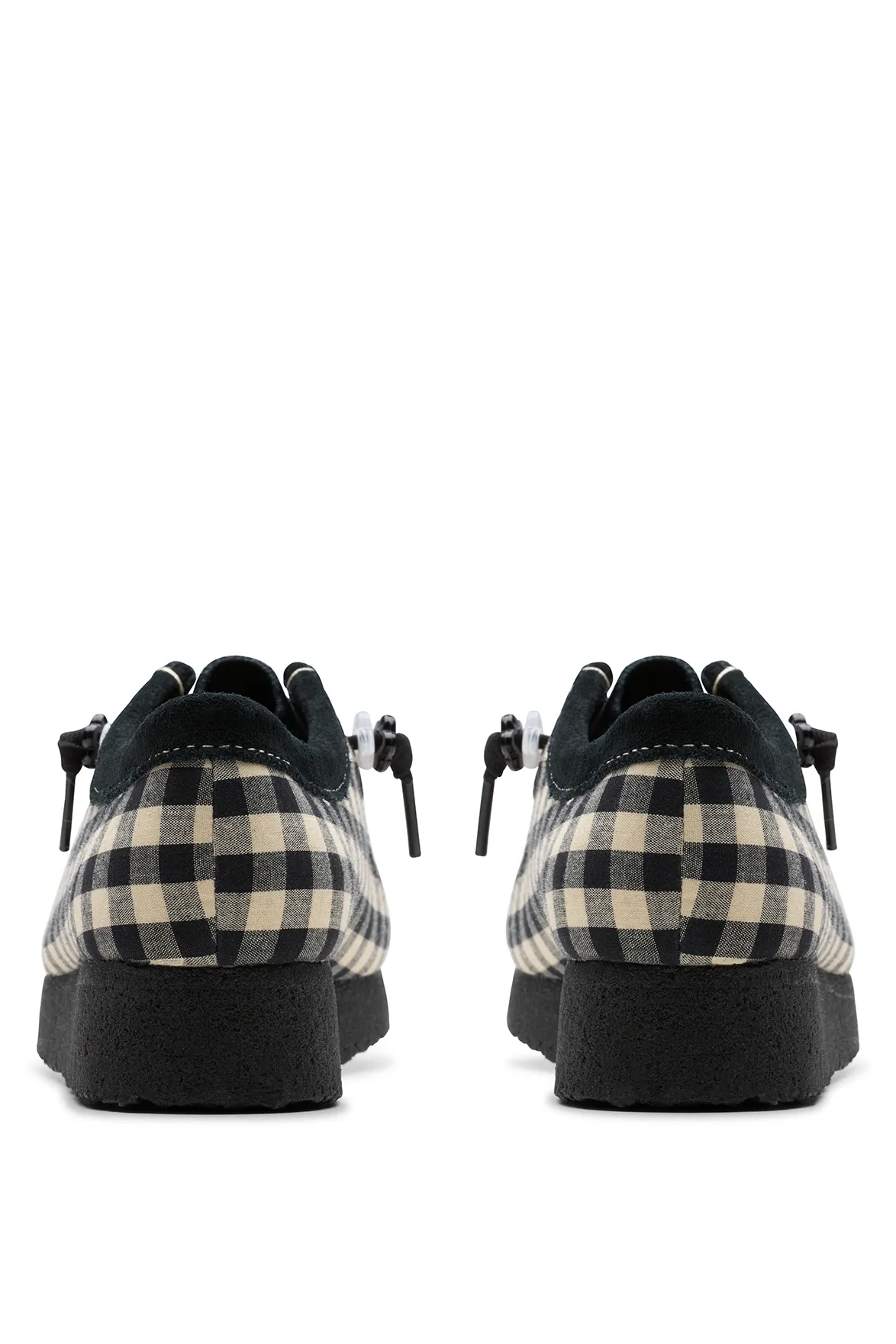Clarks Wallabee Black and White Gigham