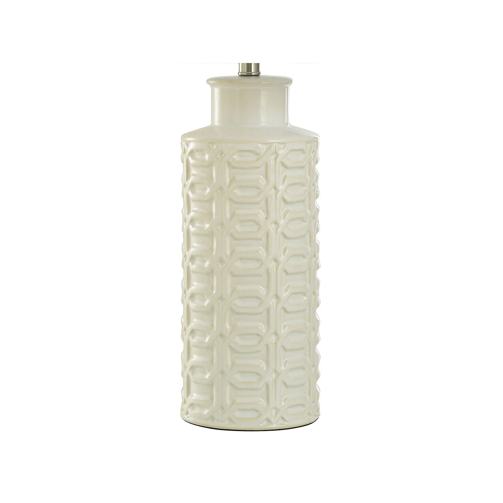Collective Design By Stylecraft White Textured Ceramic Table Lamp TL332565JCADS - GLOSS WHITE ONE SIZE