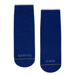 Crew Grip Socks - Cobalt Rise & Shine (Barre / Pilates)