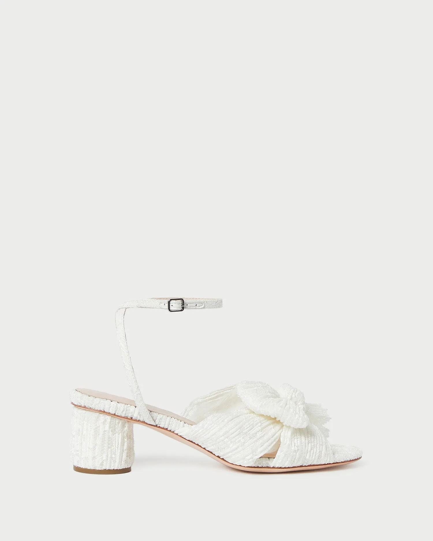 Dahlia White Lace Bow Heel
