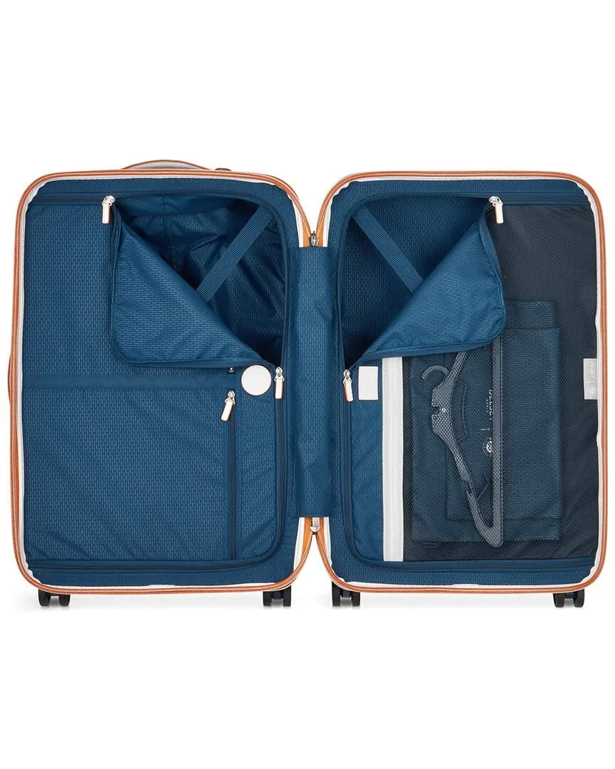 Delsey Paris Chatelet Hardside Luggage with Spinner Wheels (Navy, Checked-Medium 24 Inch)