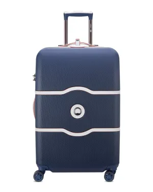Delsey Paris Chatelet Hardside Luggage with Spinner Wheels (Navy, Checked-Medium 24 Inch)