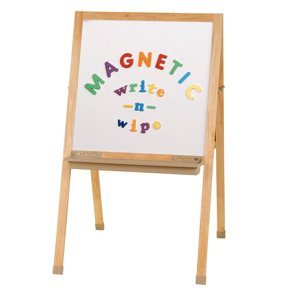 Deluxe Hardwood Classroom Easel | Chalkboard, Magnetic Whiteboard, and Storage Trays