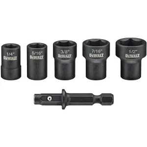 DEWALT DWADND-5-Nut Driver Set, Detachable, 5-Piece (Dwadnd5)