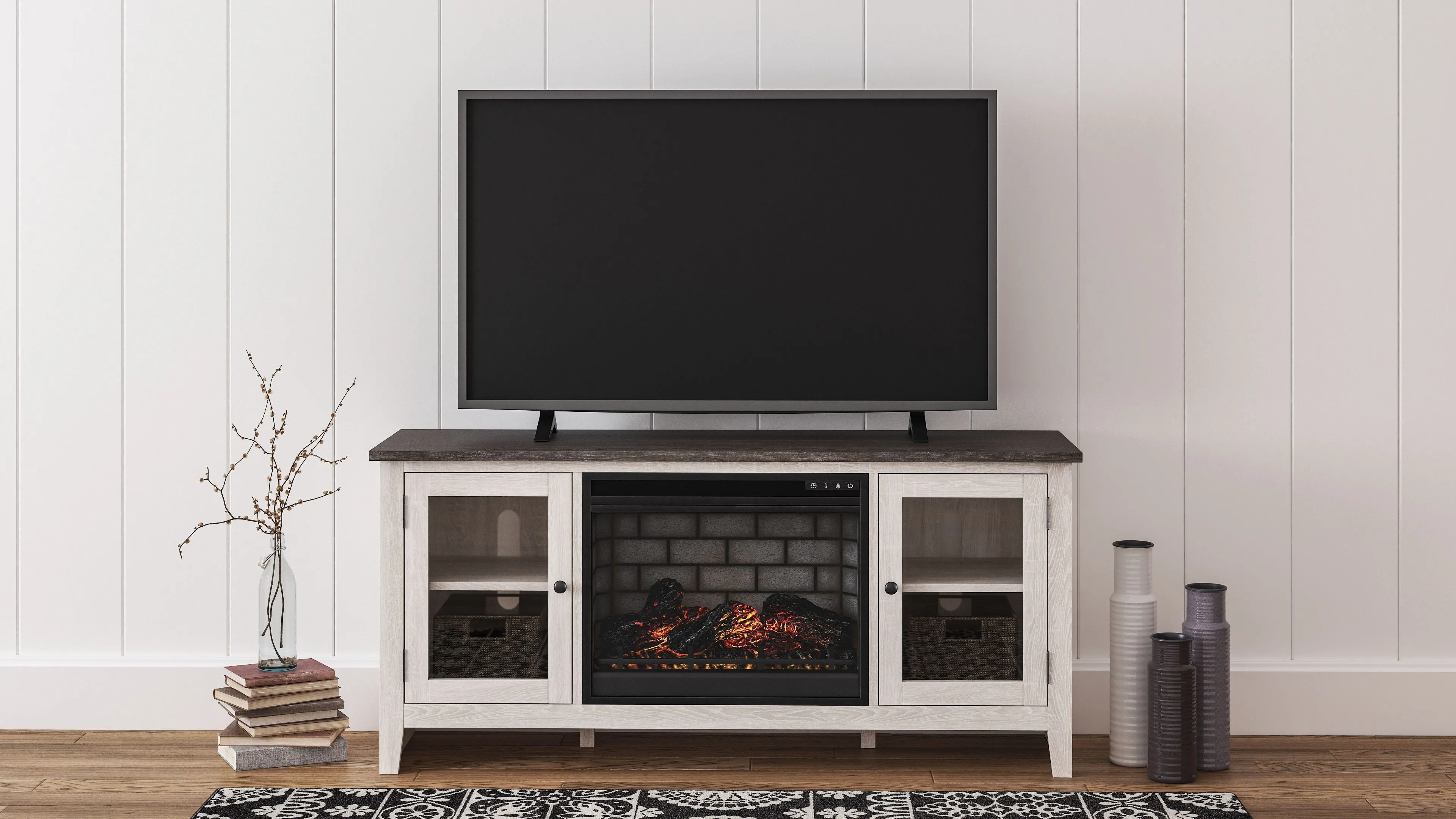 Dorrinson TV Stand With Fireplace Insert