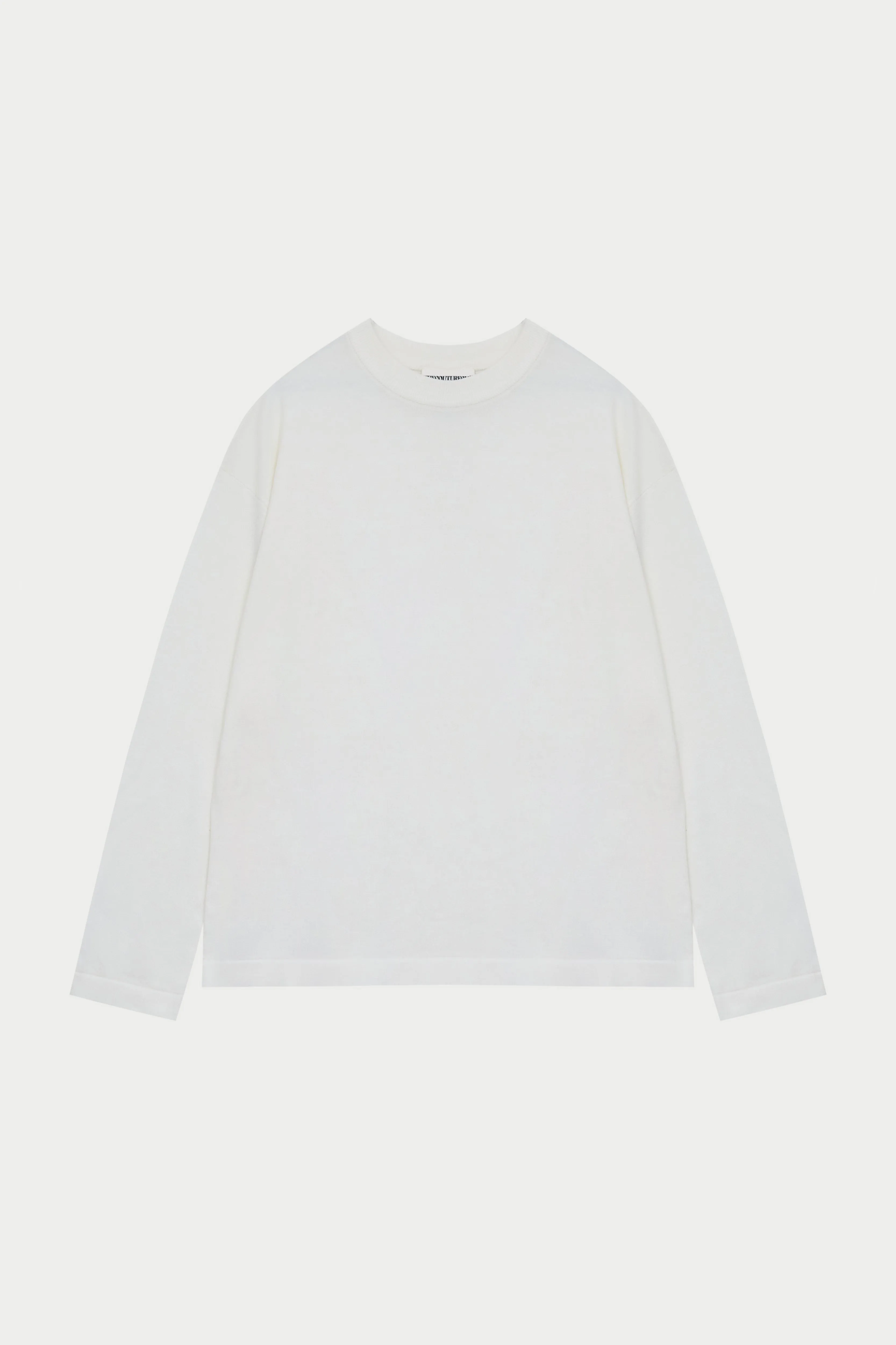 FINE GAUGE KNIT LONG SLEEVE T-SHIRT - OFF WHITE