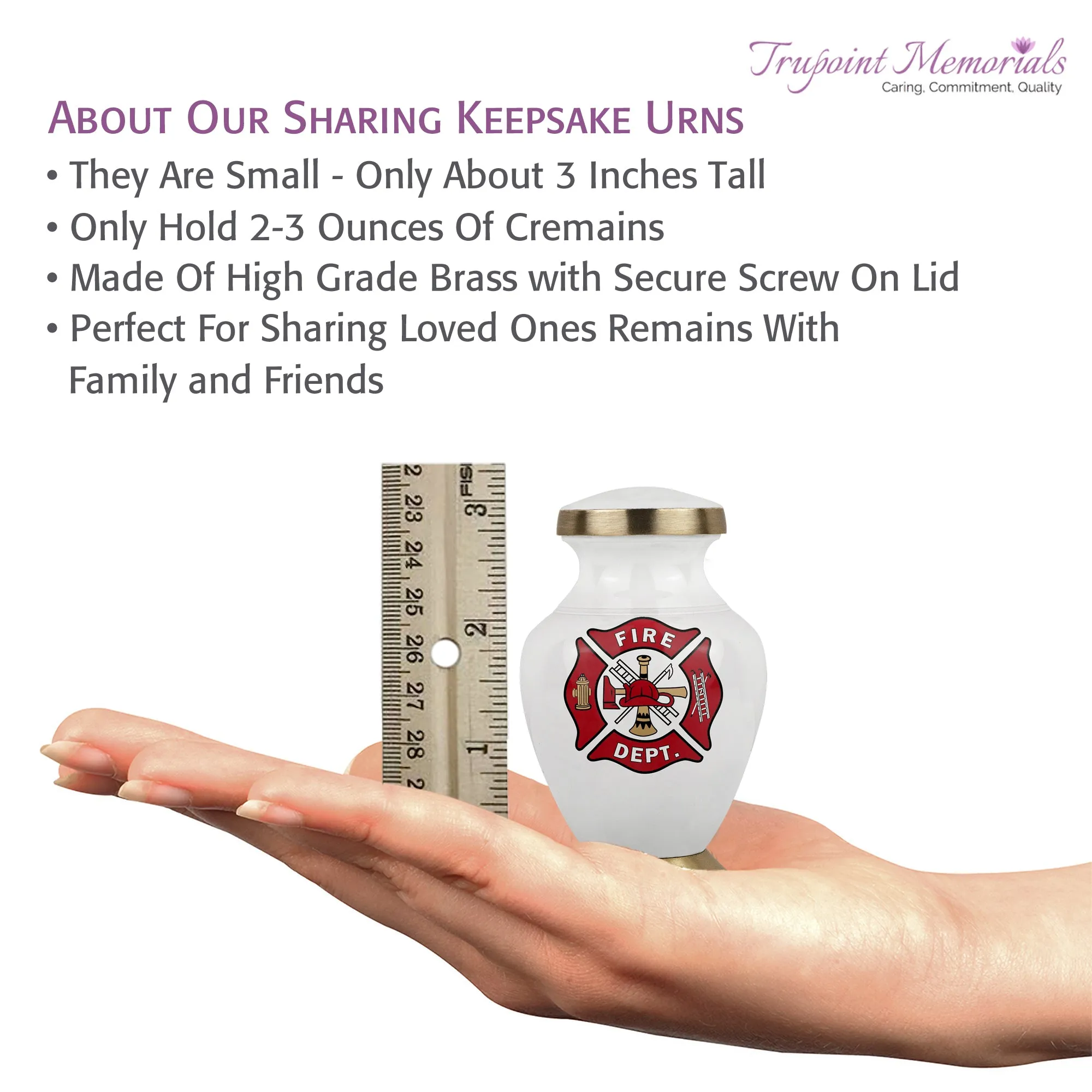 Firefighter Keepsake Urn for Human Ashes