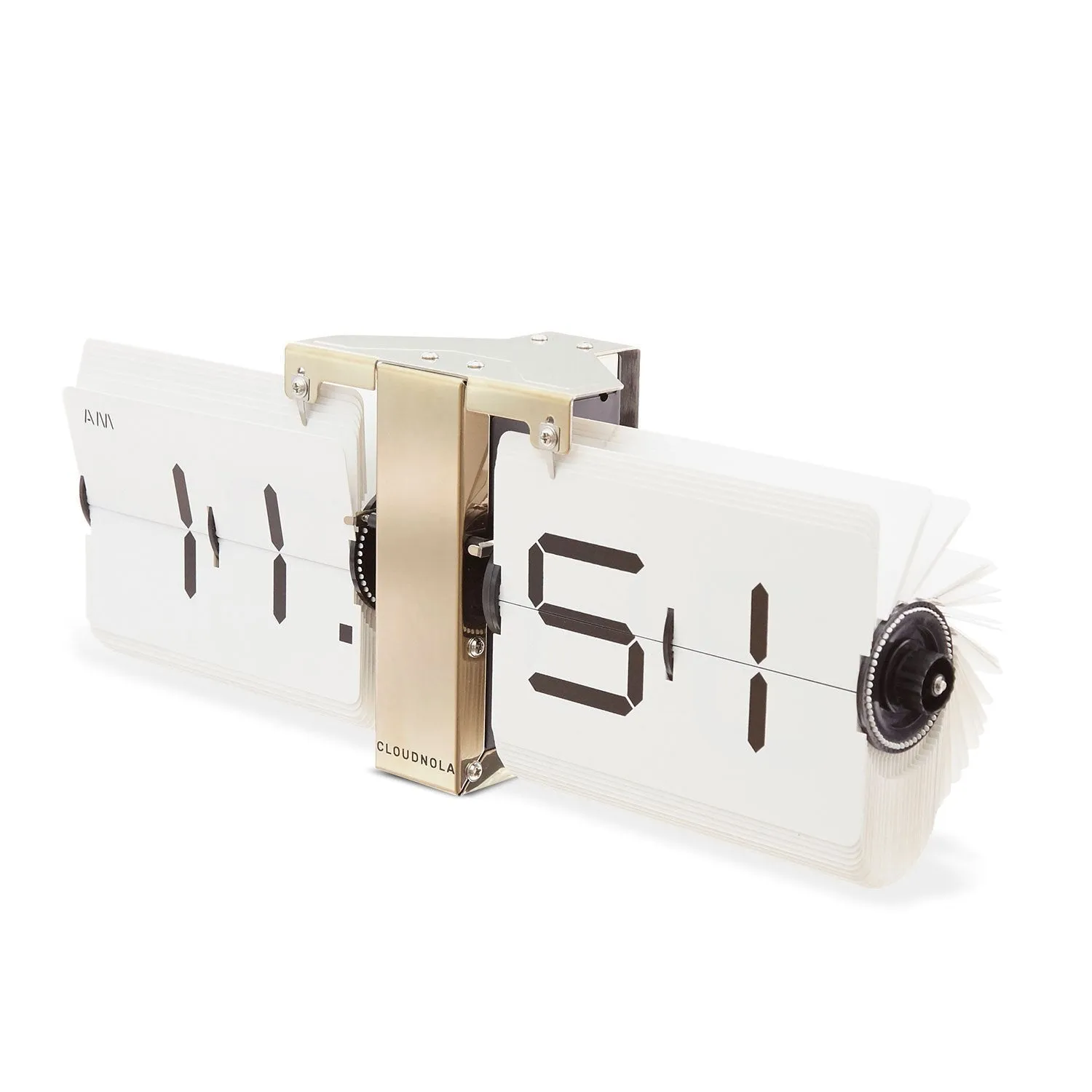 Flipping Out Clock by Cloudnola WHITE/GOLD
