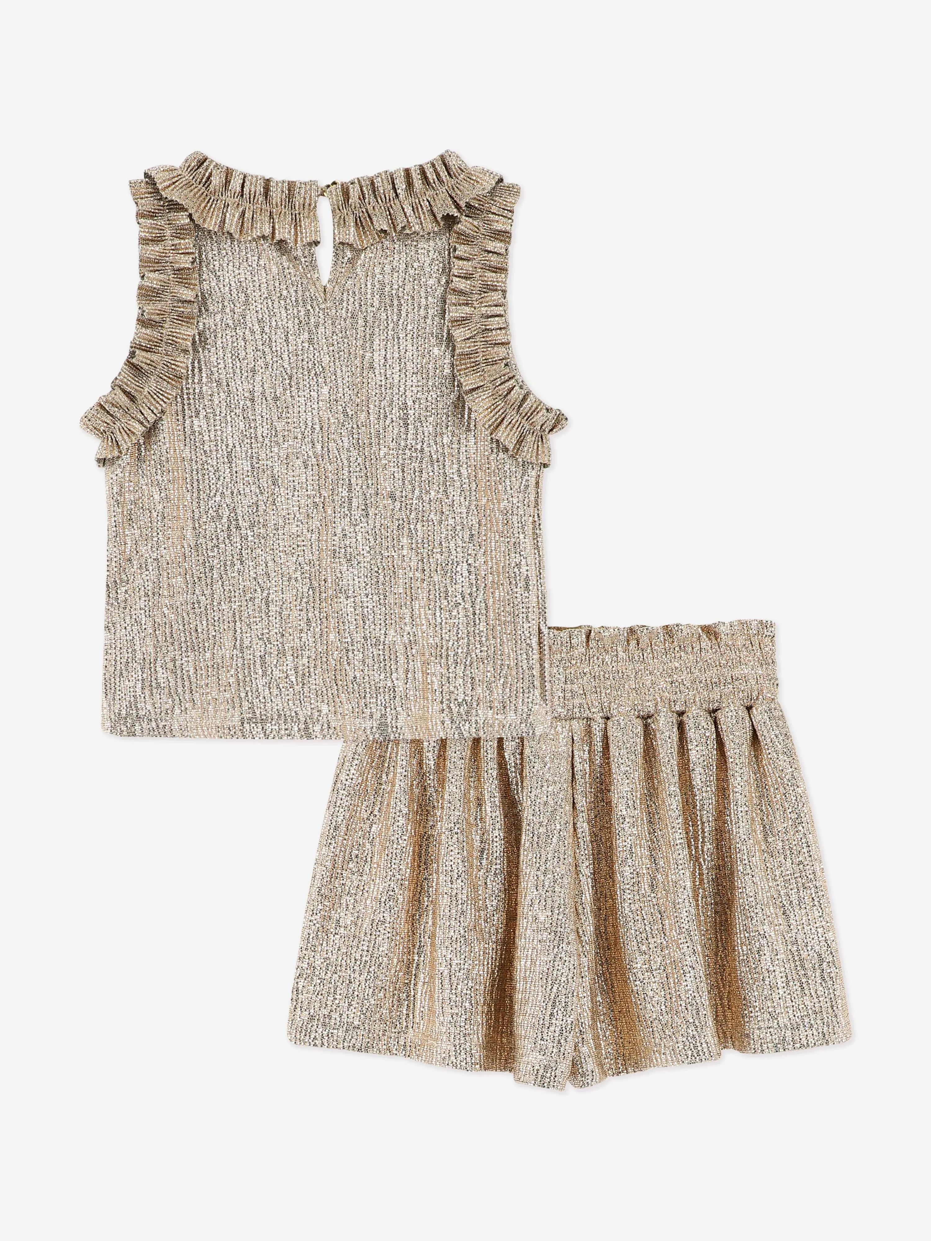 Girls Fortunate Top and Shorts Set in Gold