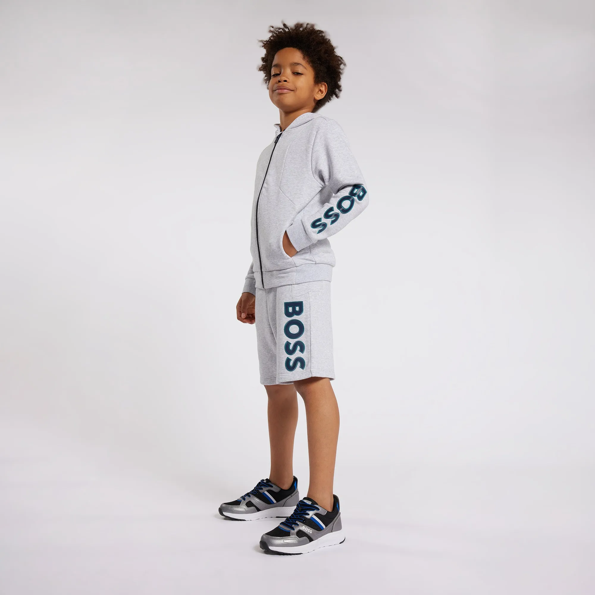 Gray Side Logo Shorts