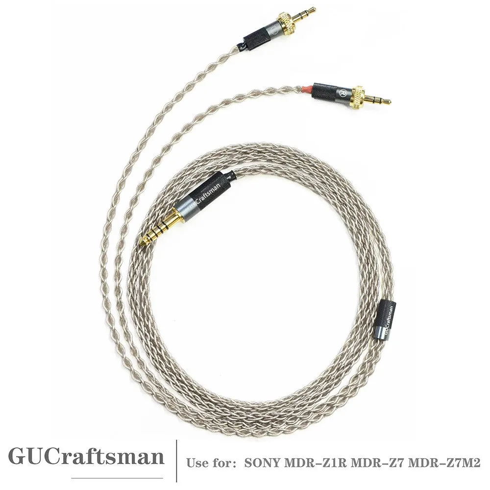 GUCraftsman 6N Silver For Sony 2.5MM/4.4MM Balance Dedicated Headphone Cable