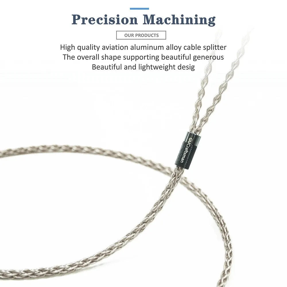 GUCraftsman 6N Silver For Sony 2.5MM/4.4MM Balance Dedicated Headphone Cable