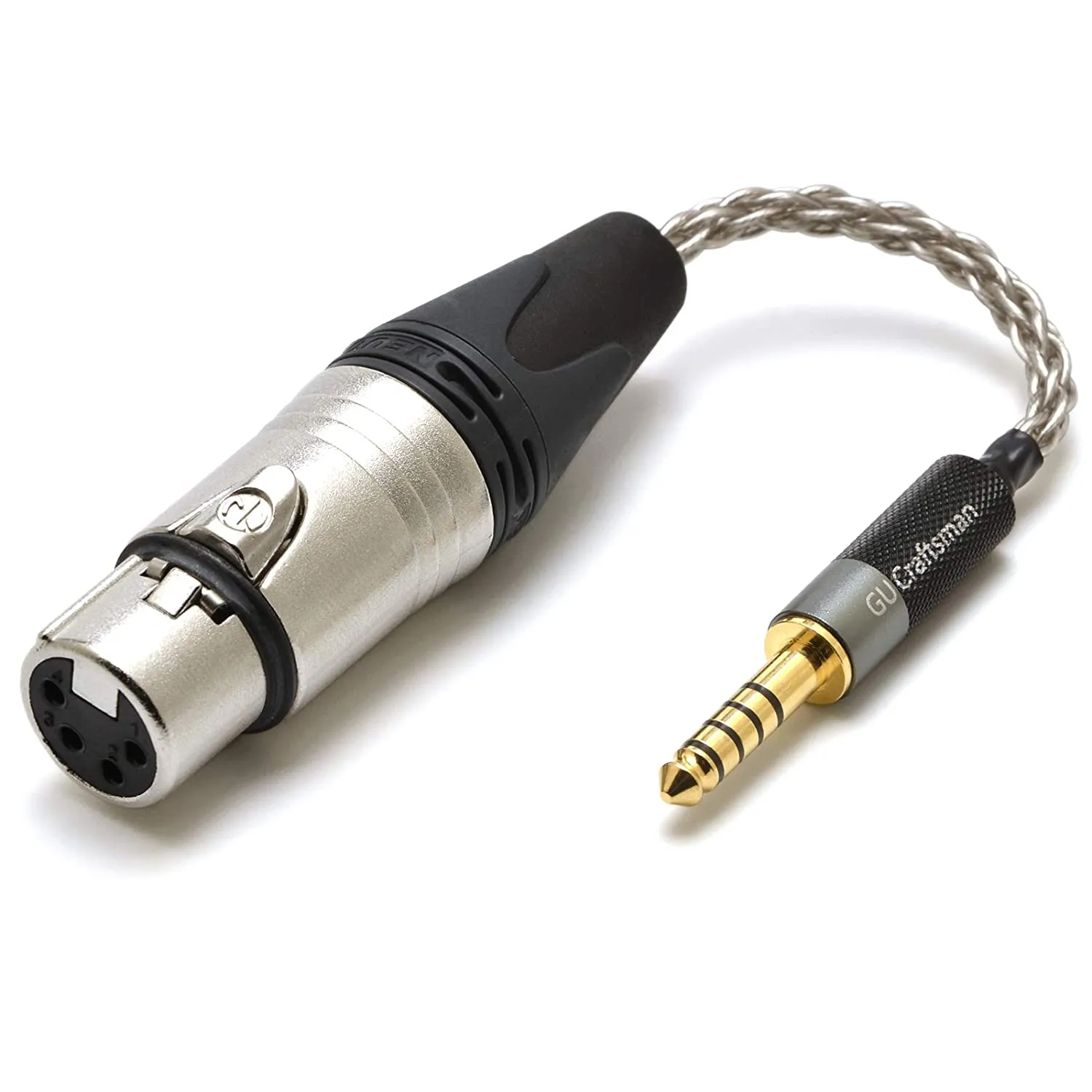GUCraftsman Headphone Adapter Cable 6N Single Crystal Silver Headphone Jack Convert Cable for Audio Players