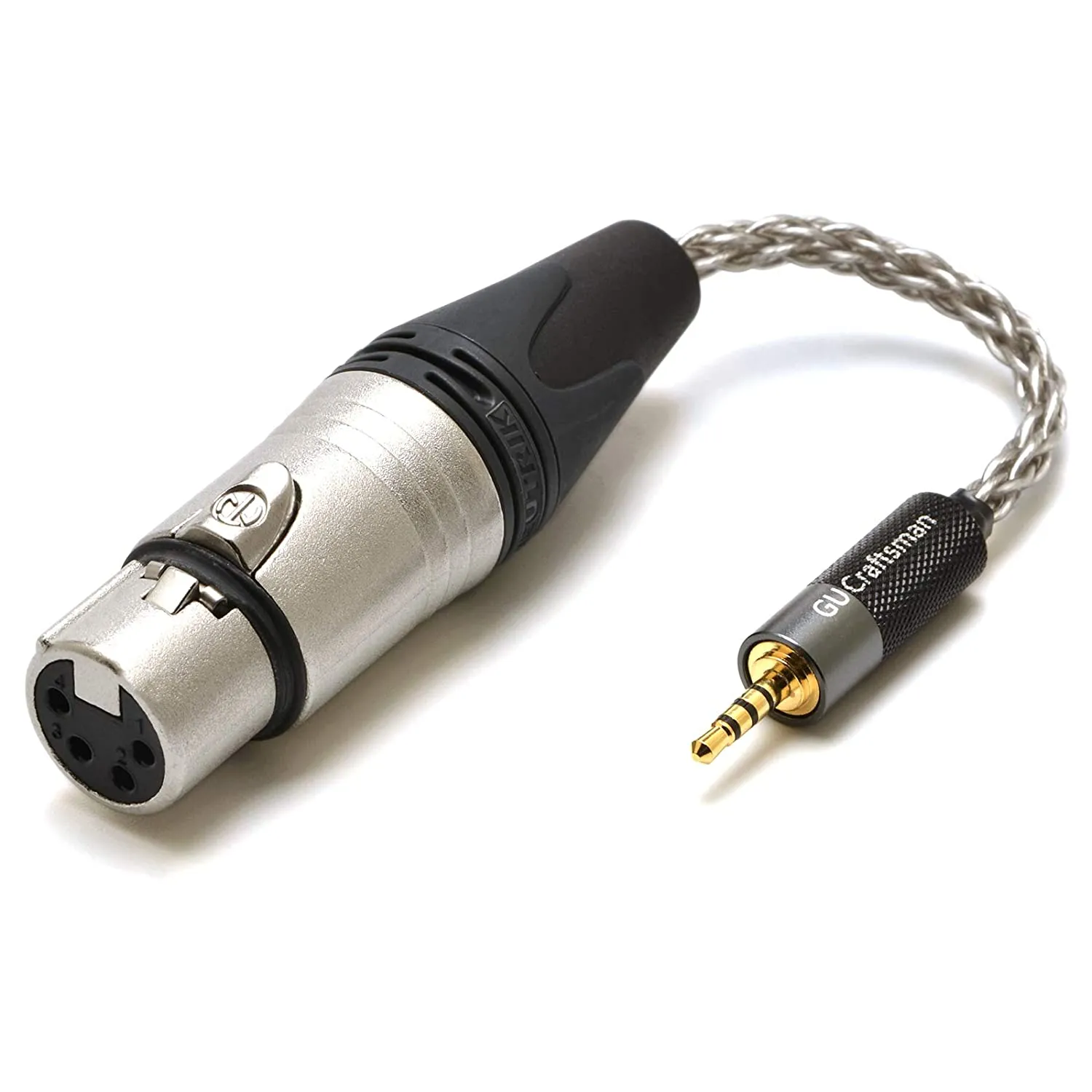 GUCraftsman Headphone Adapter Cable 6N Single Crystal Silver Headphone Jack Convert Cable for Audio Players