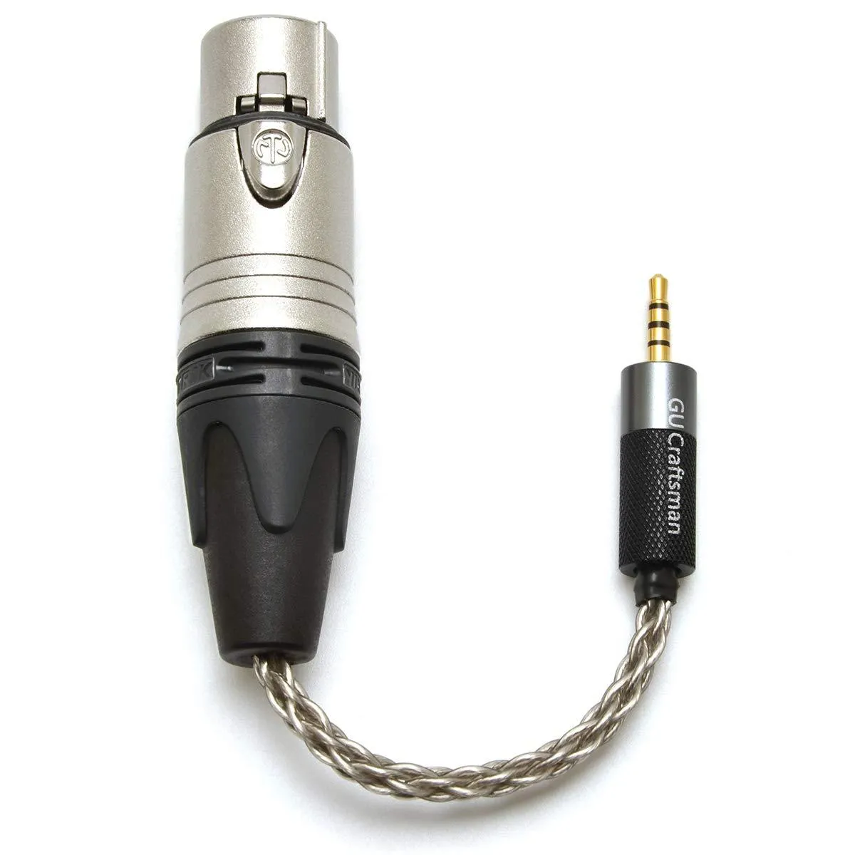 GUCraftsman Headphone Adapter Cable 6N Single Crystal Silver Headphone Jack Convert Cable for Audio Players