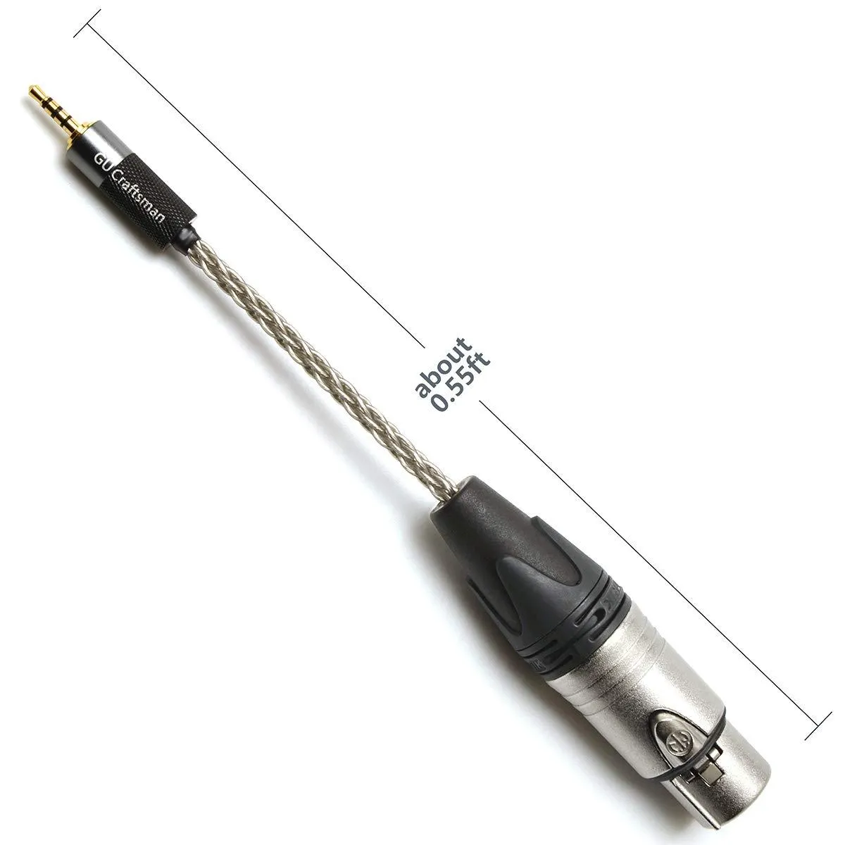 GUCraftsman Headphone Adapter Cable 6N Single Crystal Silver Headphone Jack Convert Cable for Audio Players