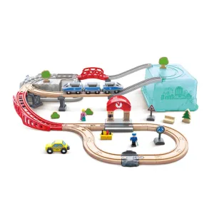 Hape City Train Wooden Bucket Set - 48 Piece, Ages 3 