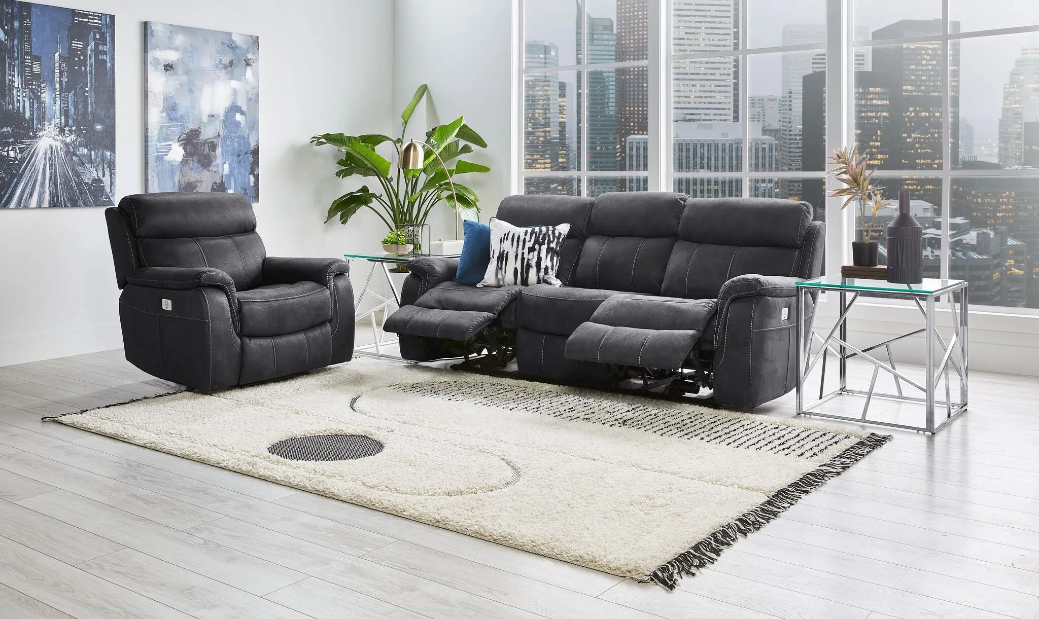 Haven Dual Power Reclining Chair - Grey