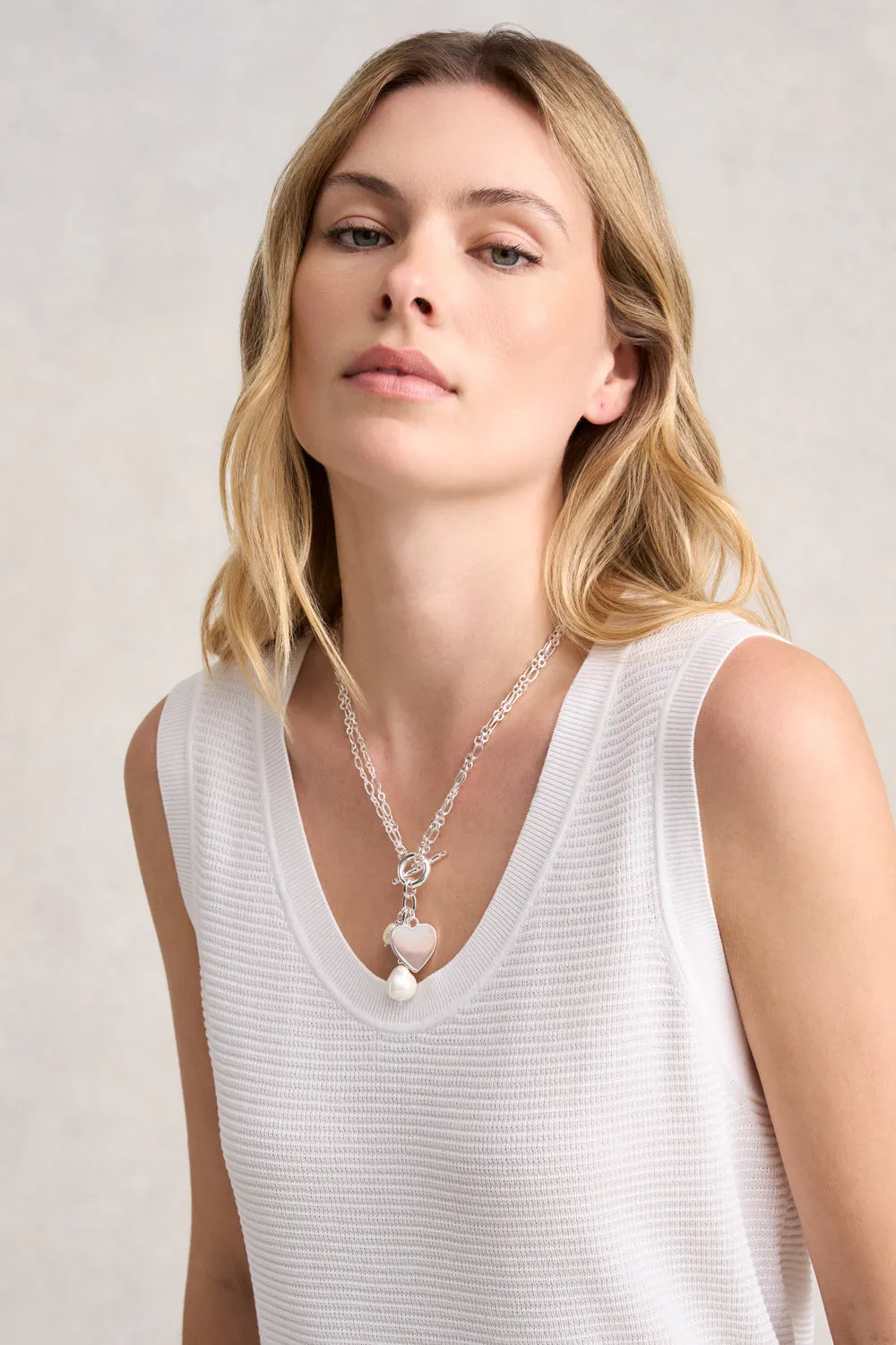 Heart Pendant Necklace - Silver