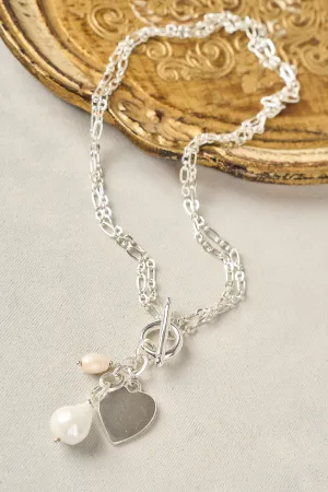 Heart Pendant Necklace - Silver