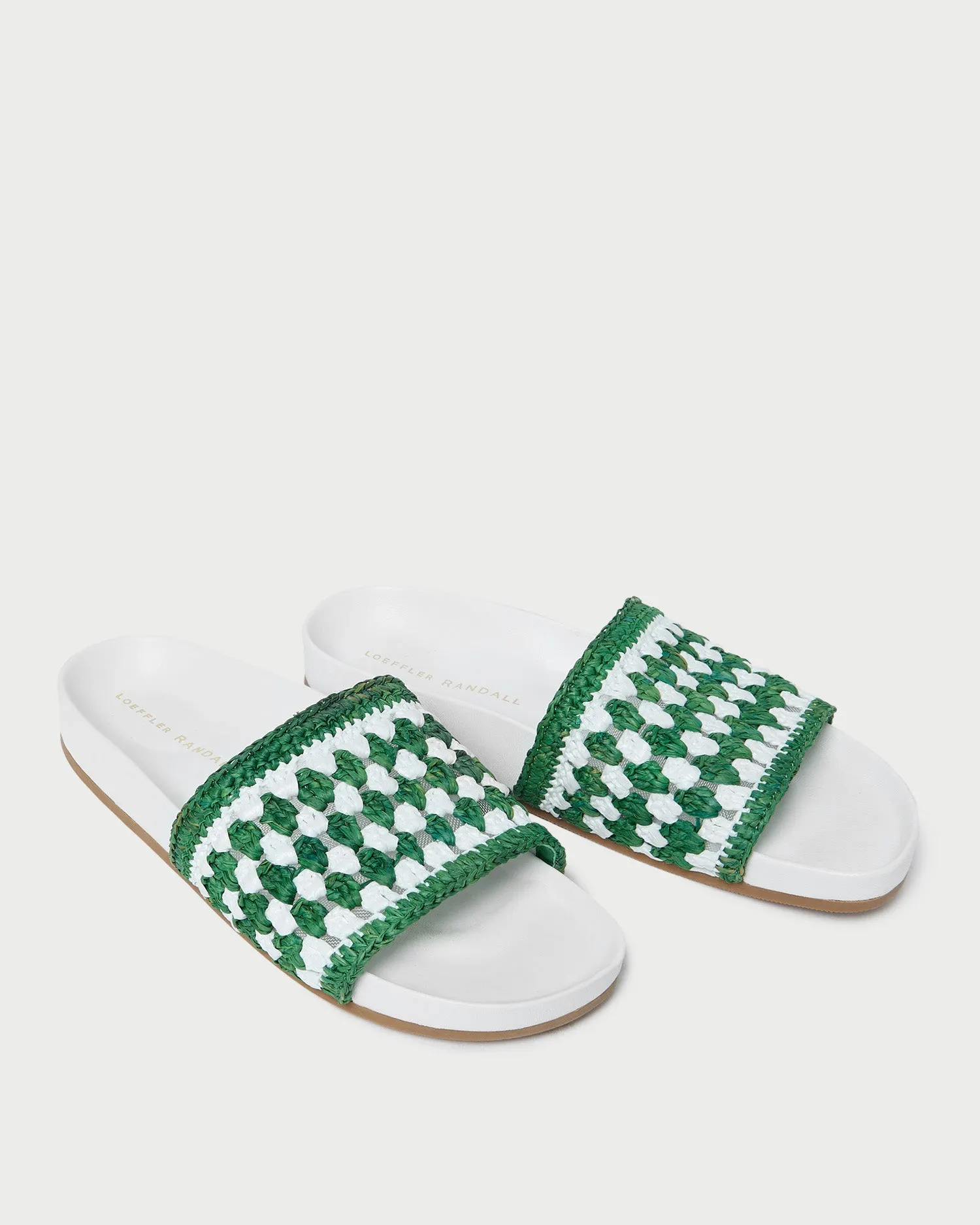 Henri Green/White Crochet Raffia Sandal