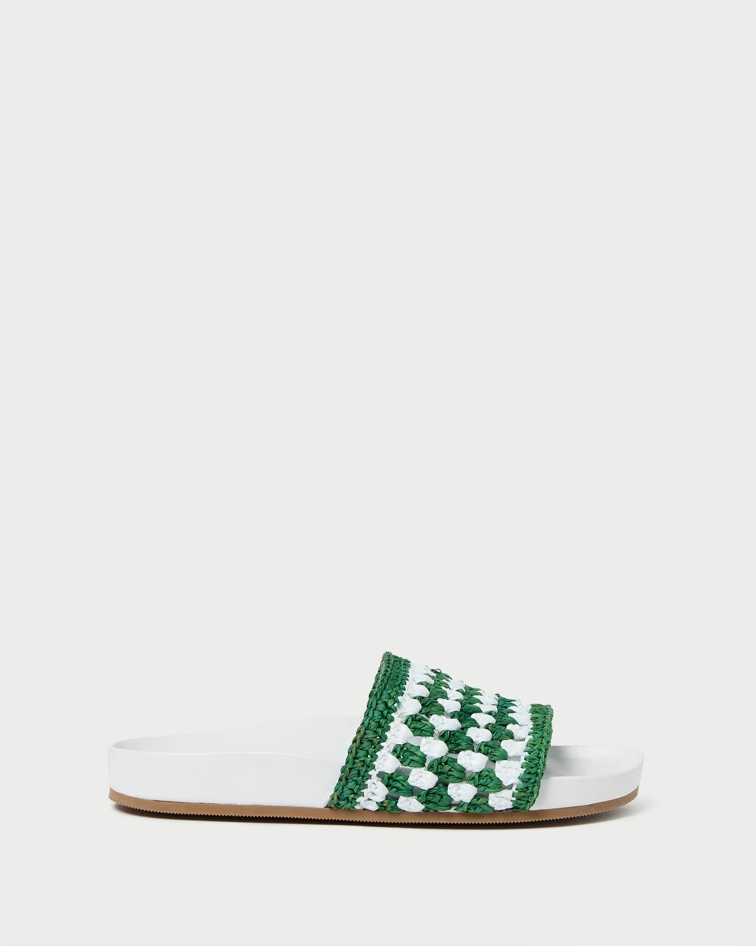 Henri Green/White Crochet Raffia Sandal