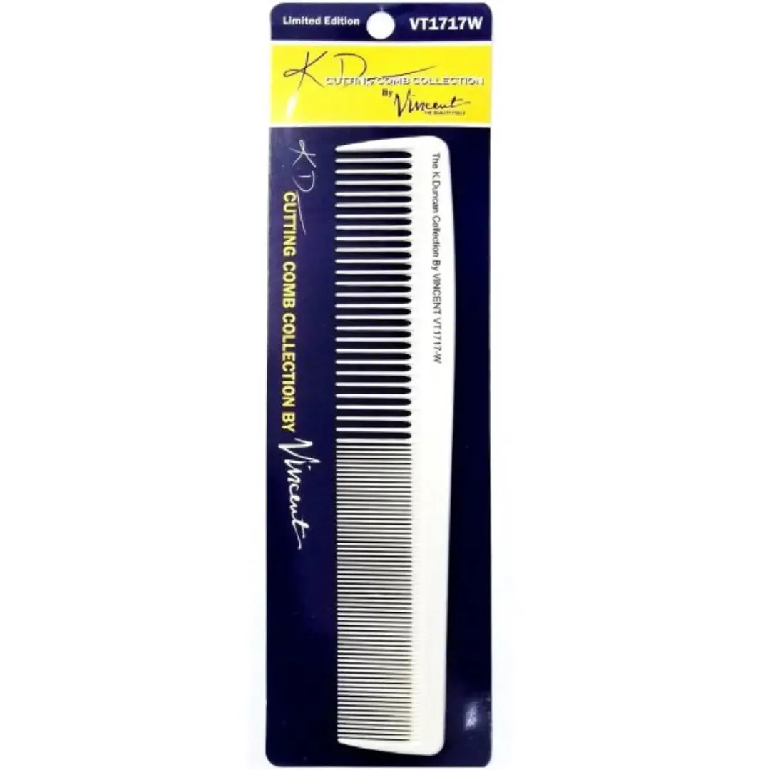 KD Vincent White Ceramic Marceling Comb - 8.75