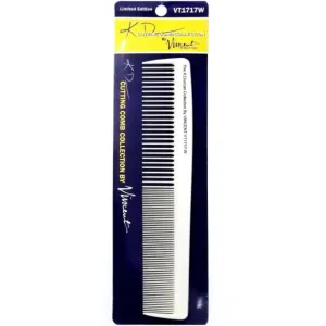 KD Vincent White Ceramic Marceling Comb - 8.75