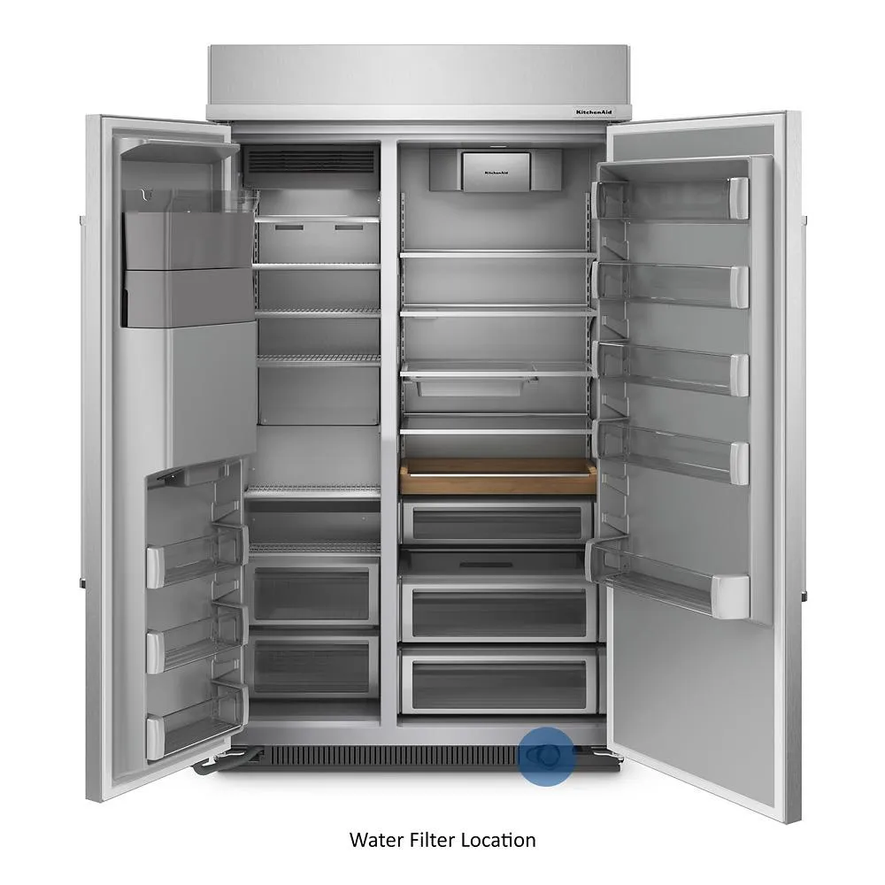 Kitchenaid KBSD708MPS 29.4 Cu. Ft. 48" Built-In Side-By-Side Refrigerator With Ice And Water Dispenser